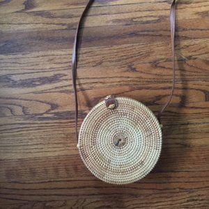 NWOT Rattan Circular Purse